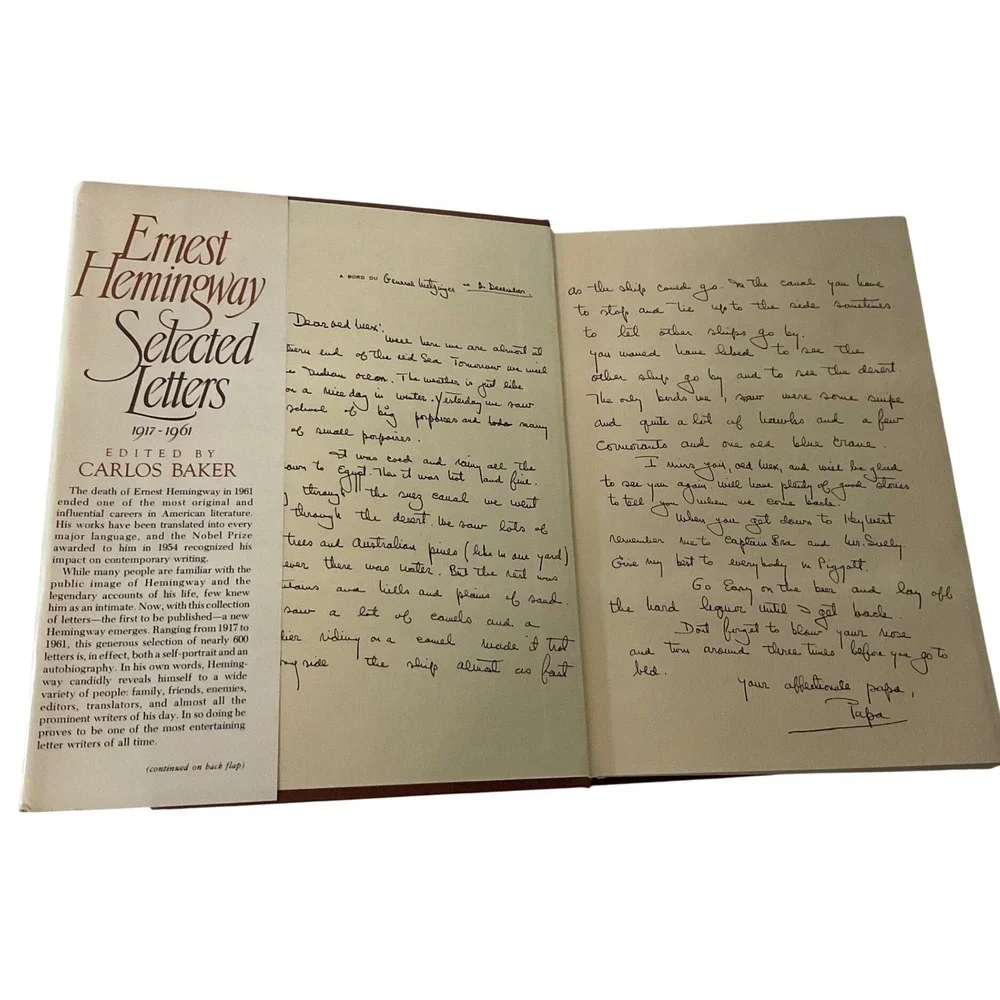 Ernest Hemingway Selected Letters 1917-1961 Book Tan Good Hardcover 1981 Baker